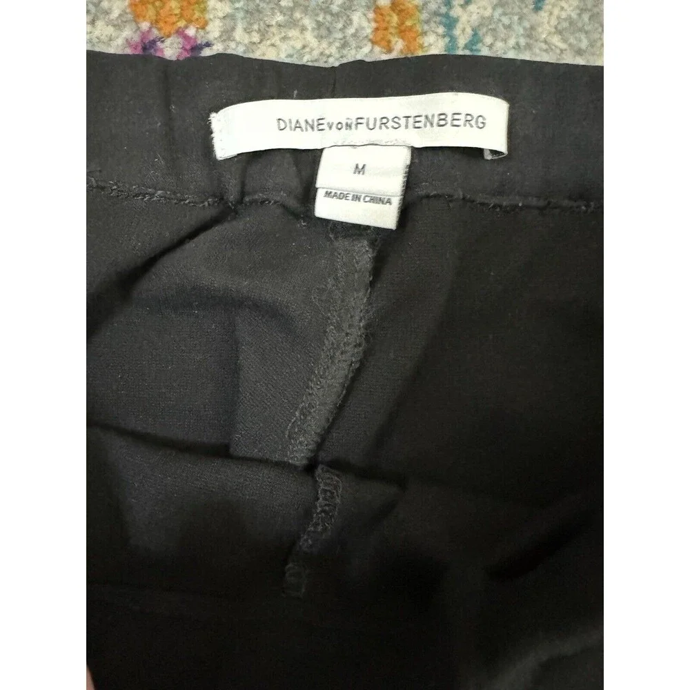 Diane Von Furstenberg Black Slim Moto Legging Pants Size Medium‎ DVF
